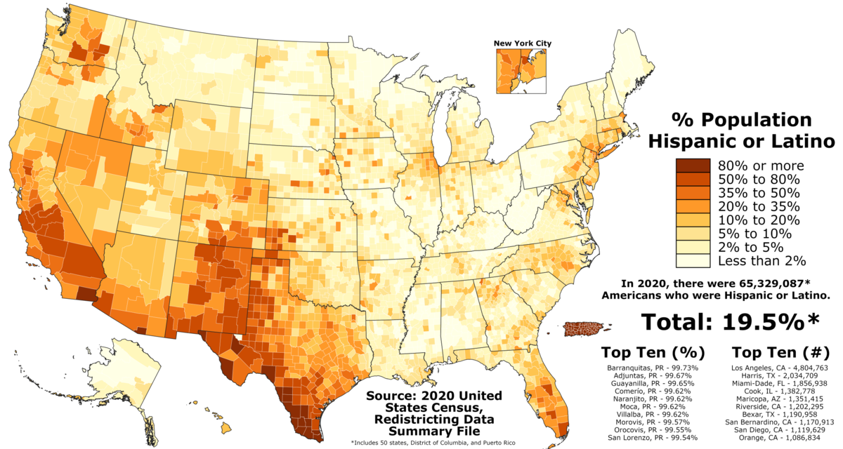 Comparativa: ¿Hay más hispanos en California o Texas?